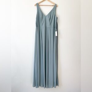 Show Me Your Mumu Sage Chiffon Maxi Bridesmaid Dress Size 3X